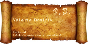 Valenta Dominik névjegykártya